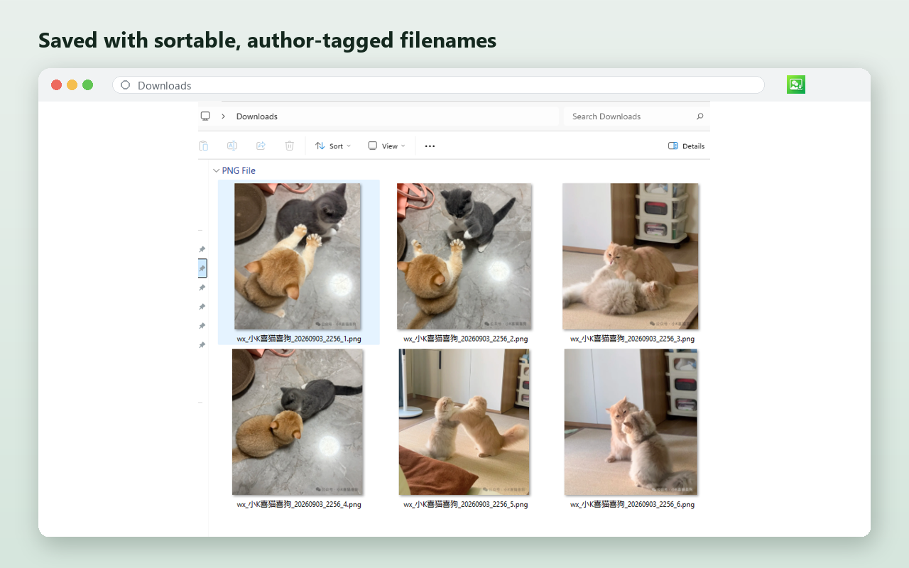 Saved files with sortable names